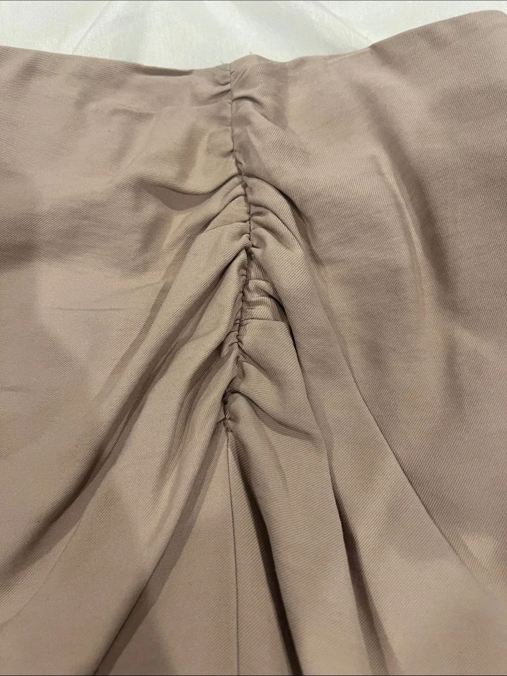 THE SEI Womens Ruched Side Mini Skirt — Beige SIZE 2